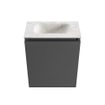 MONDIAZ TURE-DLUX Meuble de toilette 40 cm Dark Grey. EDEN vasque Ostra position milieu. Sans trou de robinet. SW1104786