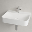 Villeroy & Boch Finion lavabo - 1 trou de robinet 60x47cm - Ceramic+ avec trop-plein dissimulé stone white SW209547