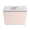 MONDIAZ TURE-DLUX Meuble de toilette 60cm Rosee. Lavabo EDEN Opalo position gauche. Avec 1 trou de robinet. SW1104497