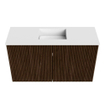 Mondiaz JOYA 70cm meuble de salle de bains - couleur Walnut - Vasque FAYE position Milieu 1 trou de robinet couleur Talc. SW1426191