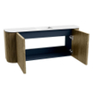 Mondiaz JOYA 103.2cm toiletmeubel - ronding links en rechts kleur Dusk - Wastafel FAYE positie Midden Zonder kraangat kleur Talc. SW1421619
