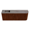 Mondiaz JOYA-DLUX Meuble de salle de bains 111.6cm - arrondi droit couleur Ruby - Vasque FAYE position Gauche Sans trou de robinet couleur Oza SW1425547