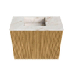 Mondiaz JOYA-DLUX 50cm toiletmeubel - kleur Oak - Wastafel FAYE positie Links 1 kraangat kleur Frappe. SW1421880