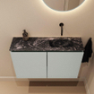 MONDIAZ TURE-DLUX Meuble de toilettes 80cm Greey. EDEN lavabo Lava position droite. Sans trou de robinet. SW1103847