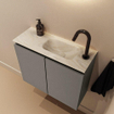 MONDIAZ TURE-DLUX Meuble toilette - 60cm - Smoke - EDEN - vasque Ostra - position droite - 1 trou de robinet SW1105093