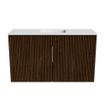 Mondiaz JOYA 70cm toiletmeubel - kleur Walnut - Wastafel FAYE positie Midden 1 kraangat kleur Talc. SW1426191