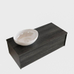 ENSEMBLE DE MEUBLE MONDIAZ LUSH - 100cm - 1 tiroir - lavabo BARCO - vasque à gauche - 0 trous de robinet - anthracite SW409616