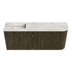 Mondiaz JOYA-DLUX 101.6cm meuble de toilette - arrondi droit couleur Shadow - Vasque FAYE position Gauche Sans trou de robinet couleur Ostra. SW1423033