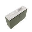 MONDIAZ TURE-DLUX Meuble toilette - 80cm - Army - EDEN - vasque Glace - position droite - 1 trou de robinet SW1103214