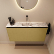 MONDIAZ TURE-DLUX Meuble de toilettes 100 cm Oro. Lavabo EDEN Glace position centrale. Sans trou de robinet. SW1103426