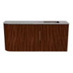Mondiaz JOYA-DLUX 91.6cm meuble de toilette - arrondi gauche couleur Ruby - Vasque FAYE position Droite 1 trou de robinet couleur Oza. SW1425541