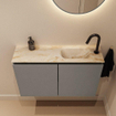 MONDIAZ TURE-DLUX Meuble de toilette 80cm Smoke. EDEN lavabo Frappe position droite. Avec 1 trou de robinet. SW1103104