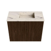 Mondiaz JOYA-DLUX 50cm toiletmeubel - kleur Walnut - Wastafel FAYE positie Rechts 1 kraangat kleur Nata. SW1424487