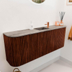 Mondiaz JOYA-DLUX 113.2cm toiletmeubel - ronding links en rechts kleur Ruby - Wastafel FAYE positie Midden 1 kraangat kleur Oza. SW1425556