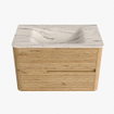 Mondiaz CIRO-DLUX Badkamermeubelset - 80x45x50cm - Solid surface wastafel Nata - 1 wasbak Midden - 1 kraangat - 2 lades - Oak SW1531450