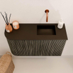 Mondiaz JOYA 71.6cm toiletmeubel - ronding links kleur Shadow - Wastafel FAYE positie Rechts Zonder kraangat kleur Urban. SW1421532