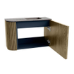 Mondiaz JOYA-DLUX 61.6cm meuble de toilette - arrondi gauche couleur Dusk - Vasque FAYE position Droite Sans trou de robinet couleur Oza. SW1426001