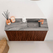 Mondiaz JOYA-DLUX 70cm toiletmeubel - kleur Ruby - Wastafel FAYE positie Rechts 1 kraangat kleur Sombra. SW1425665