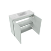 MONDIAZ TURE-DLUX Meuble toilette - 60cm - Greey - EDEN - vasque Opalo - position centrale - 1 trou de robinet SW1104332