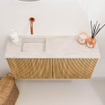Mondiaz JOYA-DLUX Meuble de toilette 80cm - couleur Chêne - Vasque FAYE position Gauche Sans trou de robinet couleur Ostra. SW1422216