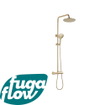 FugaFlow Eccelente Sobrado Ensemble de douche pluie - thermostatique - pommeau 25cm - douchette ronde - Laiton brossé PVD SW1124330