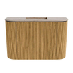 Mondiaz JOYA-DLUX 63.2cm toiletmeubel - ronding links en rechts kleur Oak - Wastafel FAYE positie Midden Zonder kraangat kleur Saba. SW1424220
