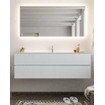 Mondiaz VICA ensemble de meuble de salle de bain - 150cm - meuble sous-vasque argile - 2 tiroirs - lavabo nuage milieu - 1 trou de robinet - miroir LED - version XL 60cm haut SW1097911