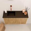 Mondiaz JOYA 70cm meuble de toilette - couleur Chêne - Vasque FAYE position Gauche Sans trou de robinet couleur Urban SW1421203