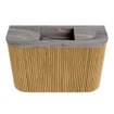 Mondiaz JOYA-DLUX 63.2cm toiletmeubel - ronding links en rechts kleur Oak - Wastafel FAYE positie Midden Zonder kraangat kleur Sombra. SW1424296