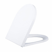 QeramiQ Dely Swirl Toiletset - inbouwreservoir Qeramiq Flush - 35mm zitting - kunststof taupe bedieningsplaat - ronde knoppen - glans wit SW1578459