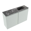 MONDIAZ TURE-DLUX Meuble toilette - 80cm - Greey - EDEN - vasque Lava - position droite - sans trou de robinet SW1103847