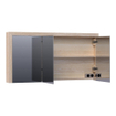 BRAUER Rise Armoire de toilette 139x70x15cm 3 portes pivotantes Chêne massif lamelles brossées White Oak SW371816