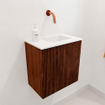 Mondiaz JOYA 40cm toiletmeubel - kleur Ruby - Wastafel FAYE positie Rechts Zonder kraangat kleur Talc. SW1421701