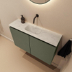 MONDIAZ TURE-DLUX Meuble toilette - 80cm - Army - EDEN - vasque Opalo - position centrale - sans trou de robinet SW1104192