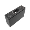 MONDIAZ TURE-DLUX Meuble toilette - 80cm - Dark Grey - EDEN - vasque Lava - position centrale - sans trou de robinet SW1103746