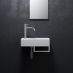 Clou Flush 3 fontein 36x18cm kraangat links met handdoekhouder aluite Wit mat SW102686