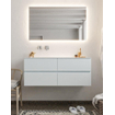 Mondiaz VICA ensemble de meuble de salle de bain - 120cm - meuble sous-vasque argile - 4 tiroirs - lavabo lune gauche - sans trou de robinet version XL 60cm de haut SW1090725