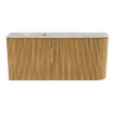 Mondiaz JOYA-DLUX 91.6cm toiletmeubel - ronding rechts kleur Oak - Wastafel FAYE positie Links 1 kraangat kleur Glace. SW1422007