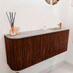 Mondiaz JOYA-DLUX 101.6cm toiletmeubel - ronding links kleur Ruby - Wastafel FAYE positie Rechts 1 kraangat kleur Glace. SW1423568