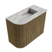 Mondiaz JOYA-DLUX 51.6cm toiletmeubel - ronding links kleur Dusk - Wastafel FAYE positie Rechts 1 kraangat kleur Glace. SW1423159