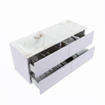 MONDIAZ VICA-DLUX Ensemble meuble de salle de bains - 120cm - meuble bas Cale - 4 tiroirs - lavabo encastré Cloud gauche - sans trous de robinet - version haute 60cm - Frappe SW1089032