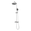 BRAUER Stripe Douche de pluie thermostatique apparente - SET 02 - pomme de douche 25cm - douchette 3 jets - flexible de douche - couleur inox brossé PVD SW1435048