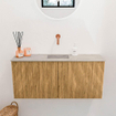 Mondiaz JOYA-DLUX 90cm meuble de salle de bains - couleur Oak - Vasque FAYE position Milieu Sans trou de robinet couleur Glace. SW1421958