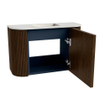 Mondiaz JOYA-DLUX 63.2cm toiletmeubel - ronding links en rechts kleur Walnut - Wastafel FAYE positie Midden Zonder kraangat kleur Opalo. SW1422566
