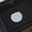 QeramiQ Fuente Ensemble lave-mains - 37.5x18.5x9cm - céramique - trou de robinet à droite - robinet lave-mains chromé - bonde - siphon bas - Noir mat SW1232723