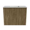 Mondiaz JOYA-DLUX 50cm toiletmeubel - kleur Dusk - Wastafel FAYE positie Links Zonder kraangat kleur Opalo. SW1423283