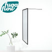 FugaFlow Efficiente Vetro Douche à l'italienne 100x200cm verre de sécurité avec encadrement anti-calcaire Noir mat SW1123579