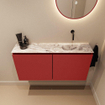 MONDIAZ TURE-DLUX Meuble toilette - 100cm - Fire - EDEN - vasque Glace - position droite - sans trou de robinet SW1103293