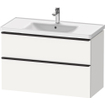Ensemble de meuble Duravit D-Neo avec meuble sous lavabo avec 2 tiroirs avec fermeture douce 100x20x48cm incluant lavabo blanc mat SW641973