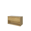 Proline top ensemble de meubles bas 100x46x55.2cm meuble avec étagère chêne idéal et plaque de recouvrement chêne idéal SW350441